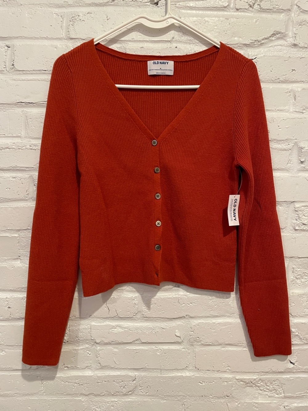 Old Navy Women's V-Neck Button Cardigan - Burnt Orange